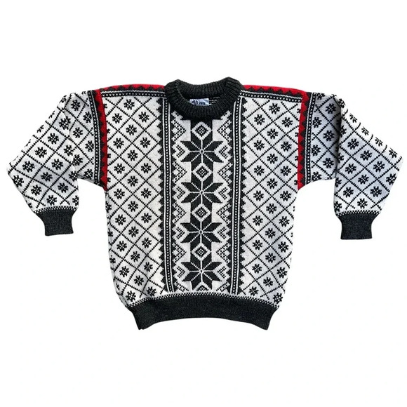 VOSS NORWAY NWOT PURE WOOL FAIR ISLE SNOWFLAKE SWEATER | SMALL - Picture 11 of 15